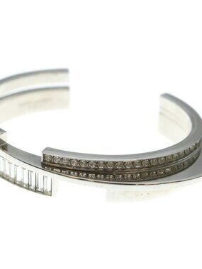 Saint Laurent Paris Bangle Bracelet Silver